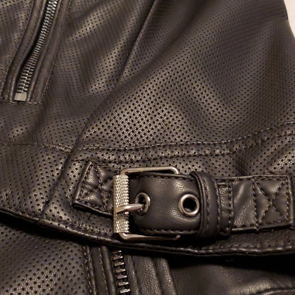 Zara Man Perforated Polyurethane Black Jacket - Picture 5 of 7